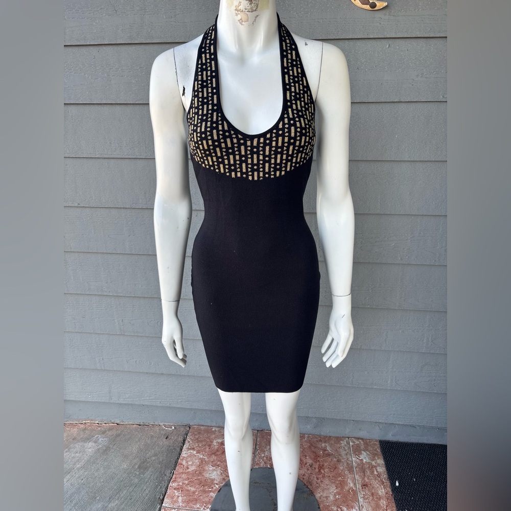 Hera Collection Black and Gold Mini Dress